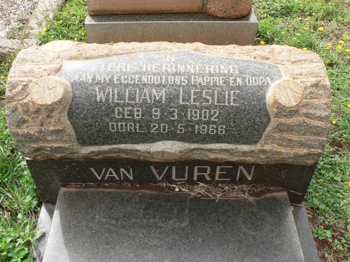 VUUREN William Leslie, van 1902-1966