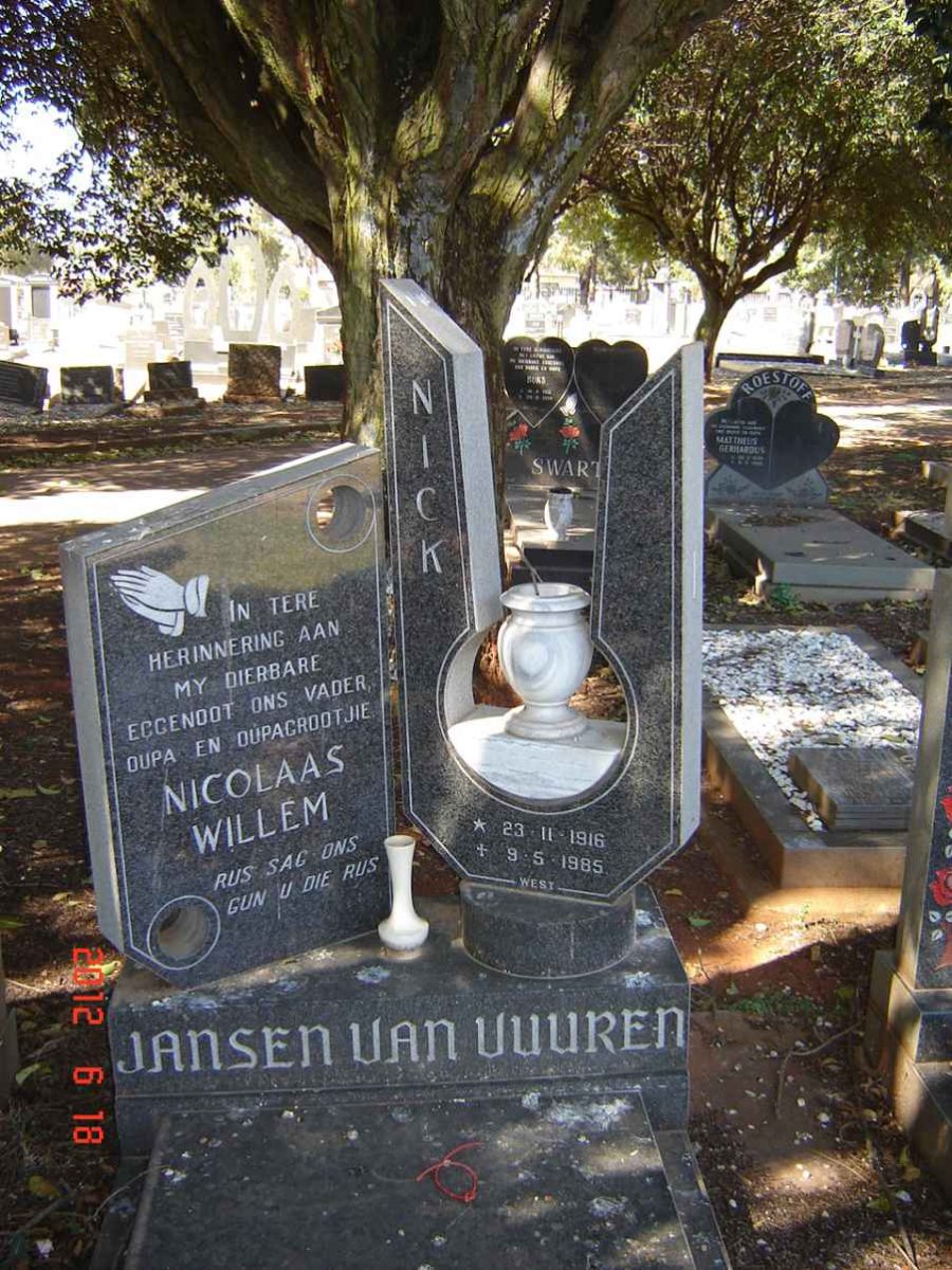 VUUREN Nicolaas Willem, Jansen van 1916-1985