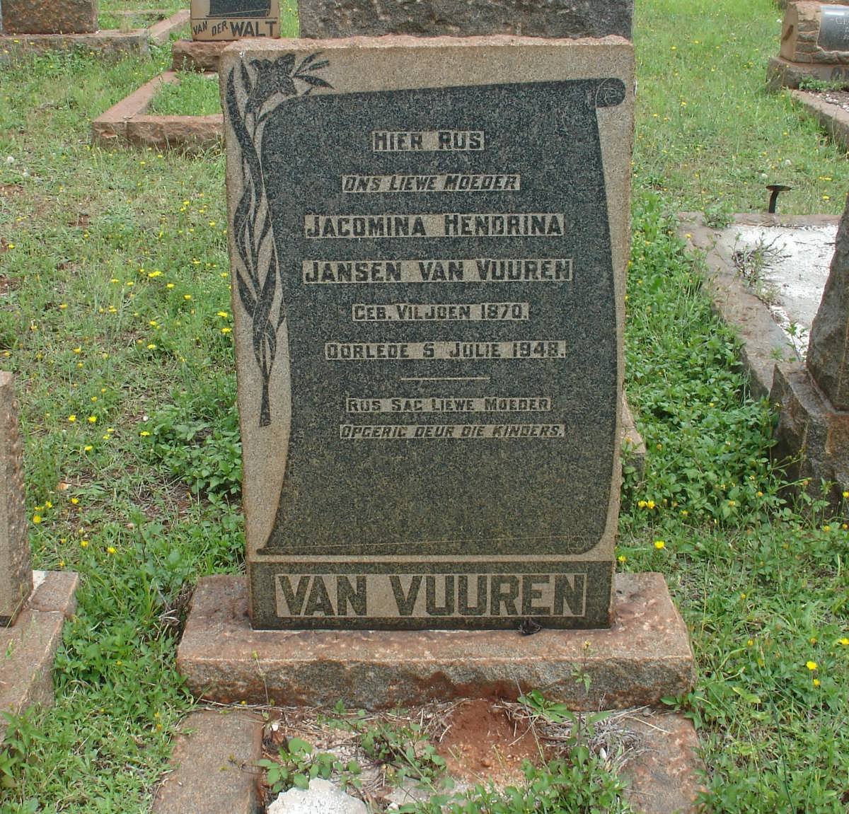VUUREN Jacomina Hendrina, Jansen van nee VILJOEN 1870-1948