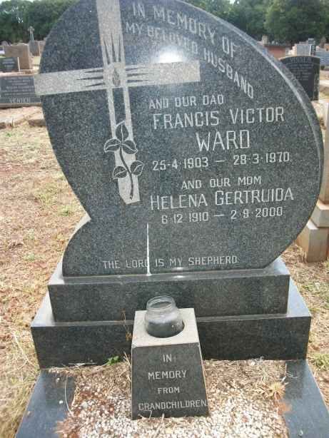 WARD Francis Victor1903-1970 &amp; Helena Gertruida 1910-2000