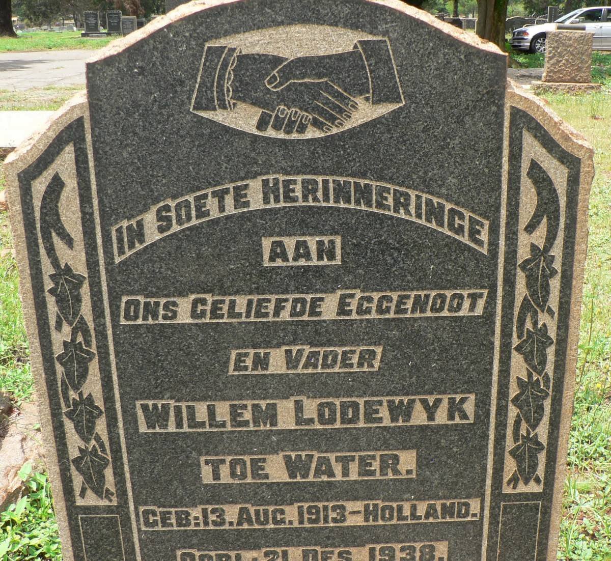 WATER Willem Lodewyk, toe 1913-1938