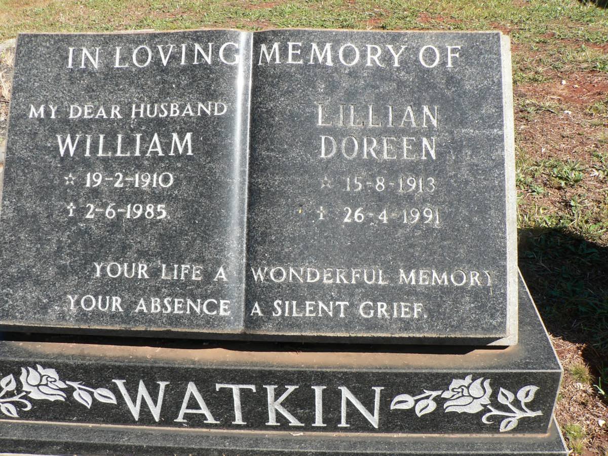 WATKIN William 1910-1985 &amp; Lillian Doreen 1913-1991