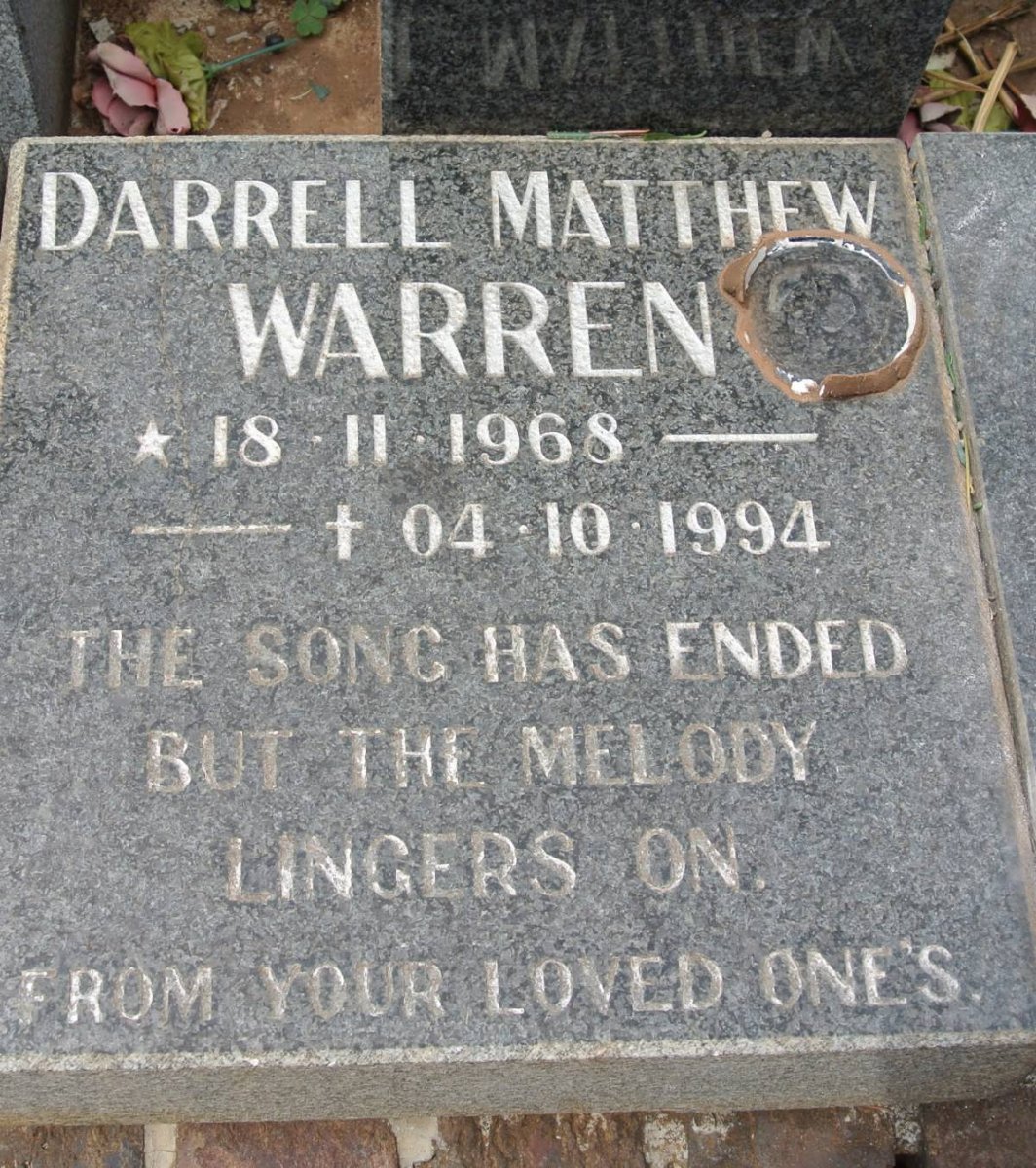 WARREN Darrell Mathew 1968-1994