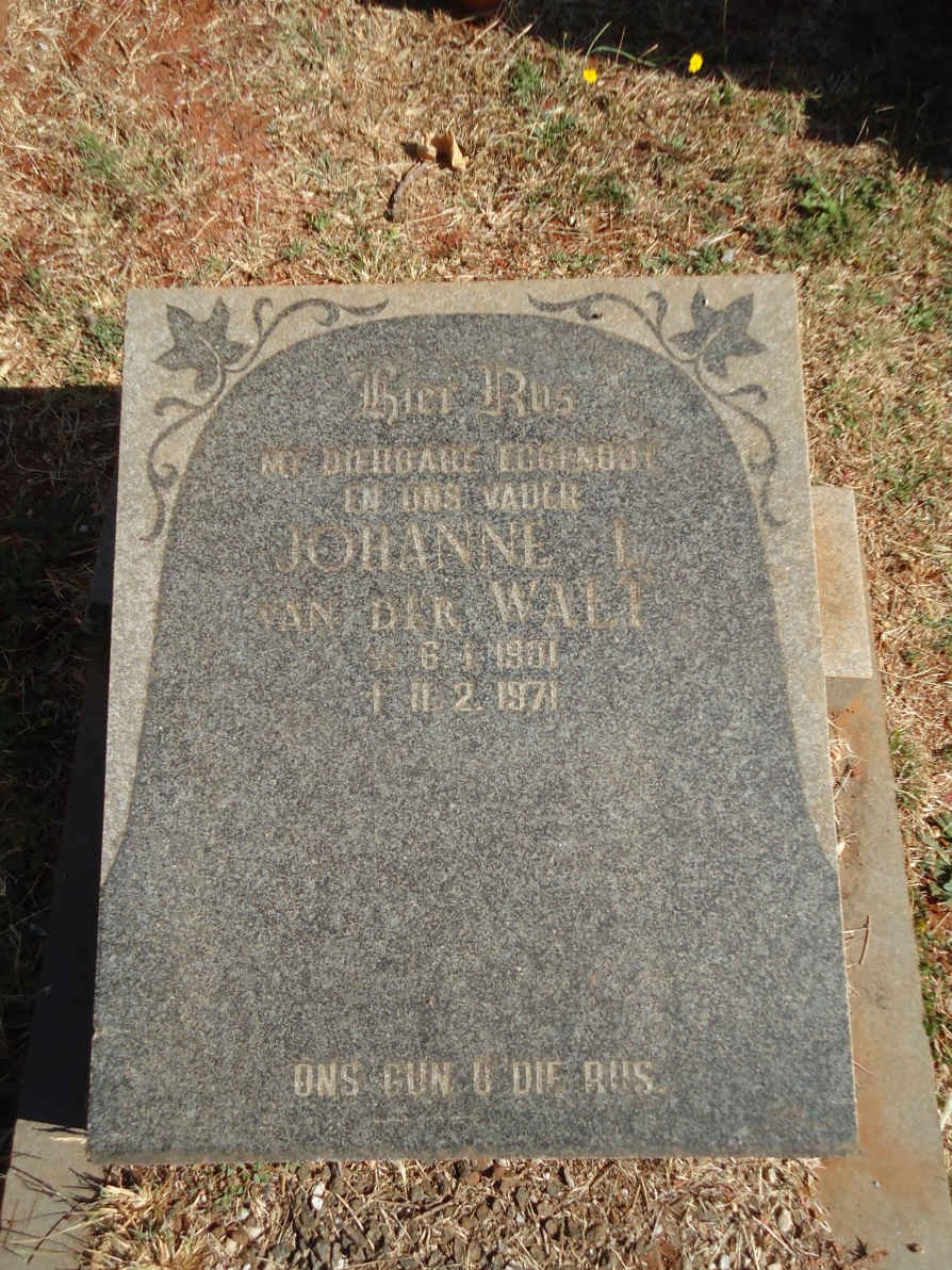 WALT Johannes L., van der 1901-1971