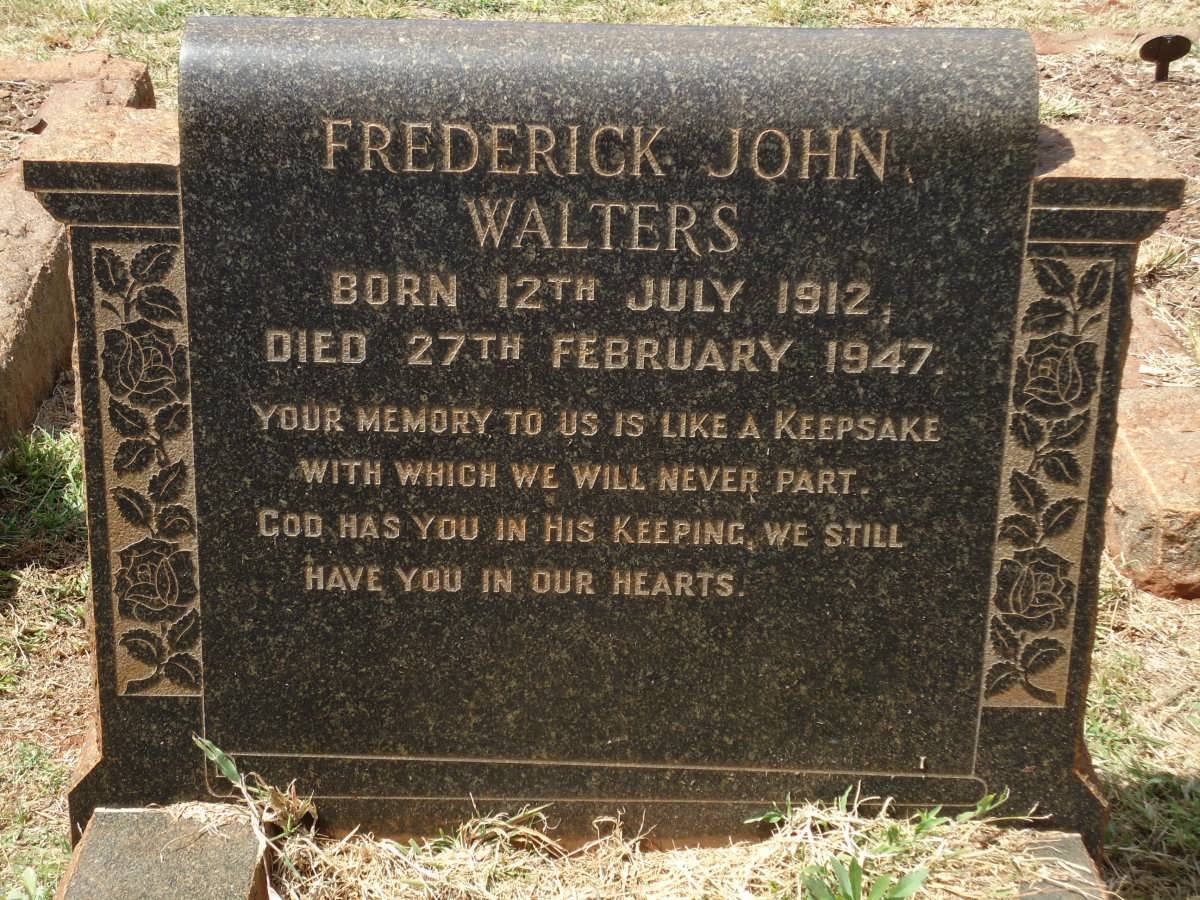 WALTERS Frederick John 1912-1947