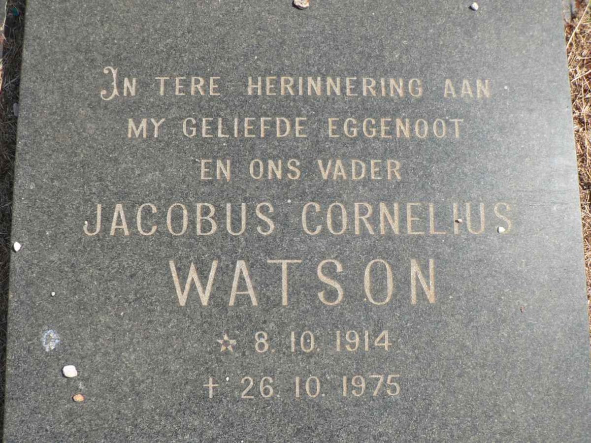 WATSON Jacobus Cornelius 1914-1975