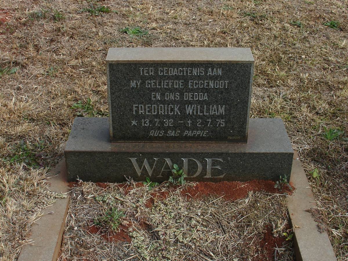 WADE Fredrick William 1932-1975