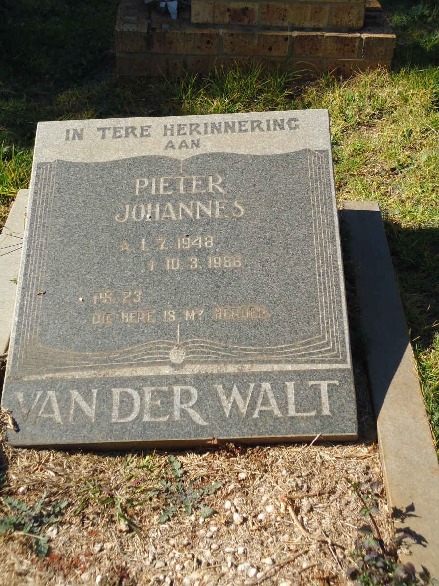 WALT Pieter Johannes, van der 1948-1986