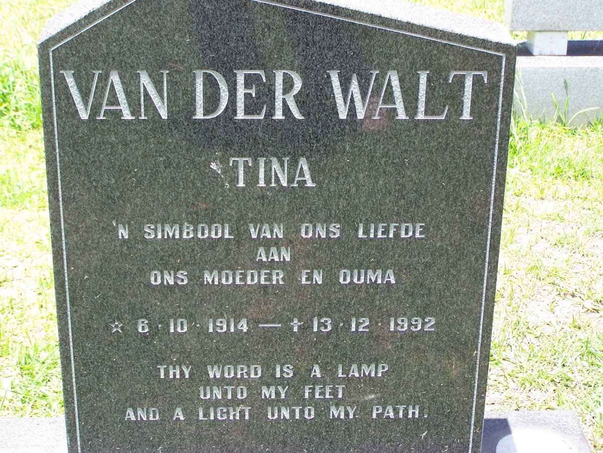 WALT Tina, van der 1914-1992