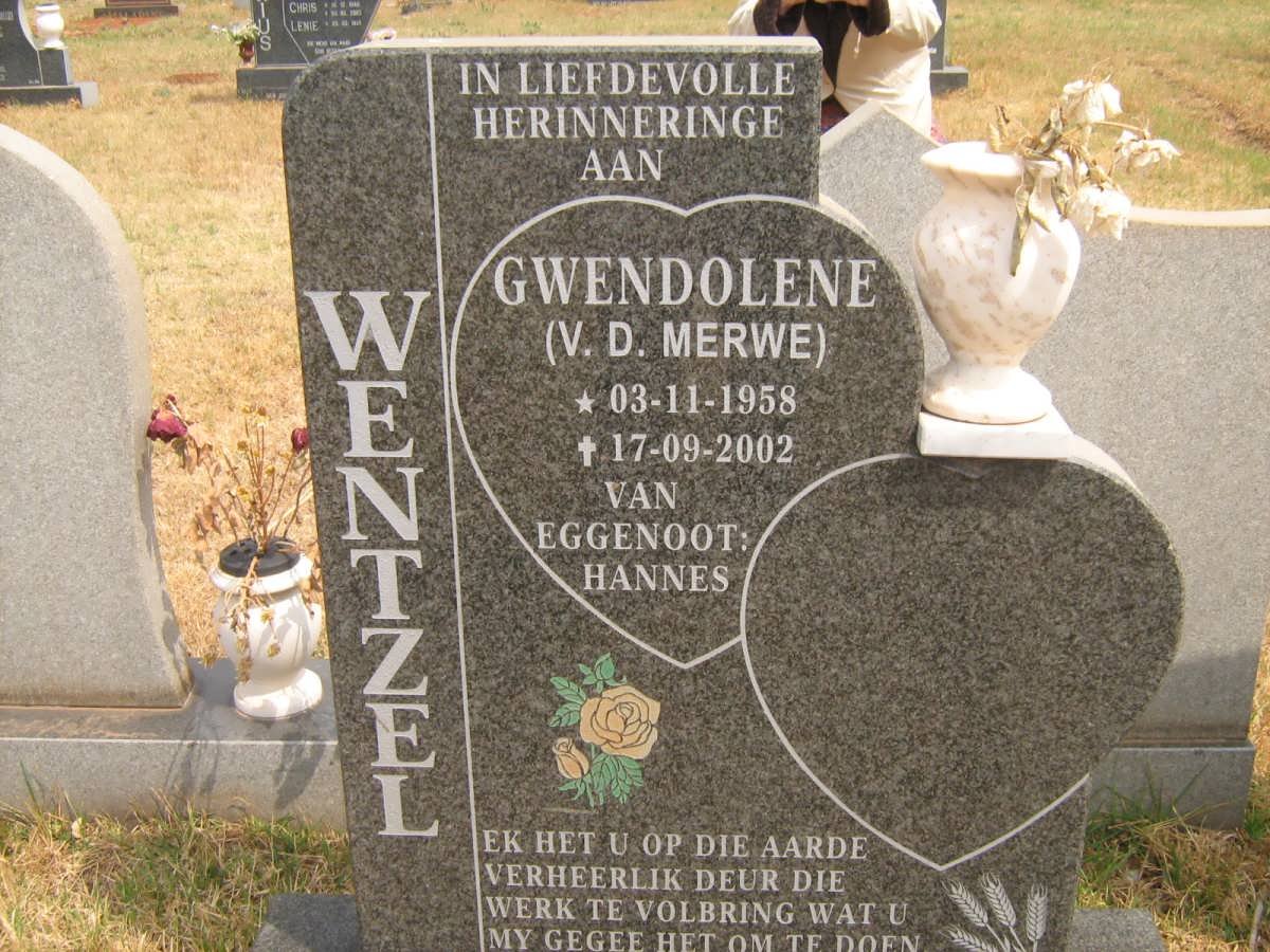 WENTZEL Gwendolene nee V.D. MERWE 1958-2002