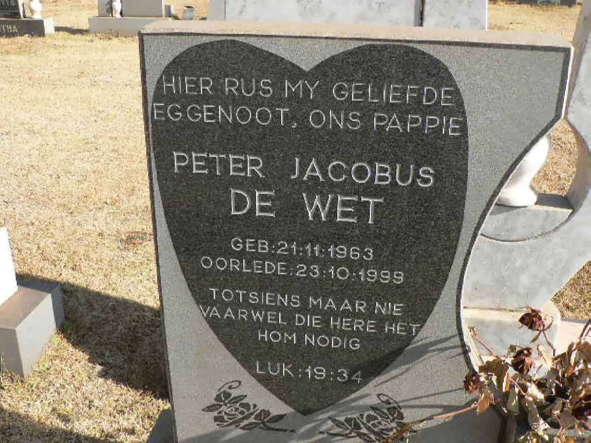 WET Peter Jacobus, de 1963-1999