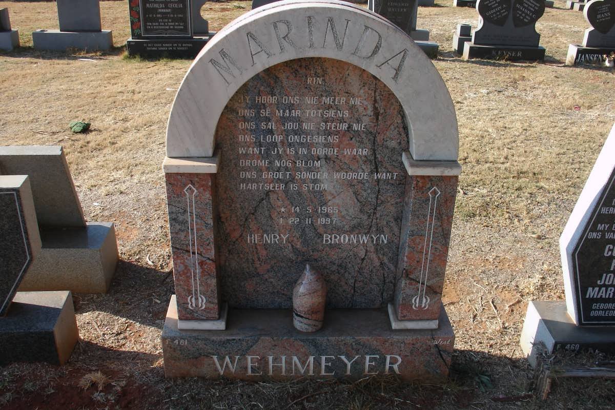 WEHMEYER Marinda 1965-1997