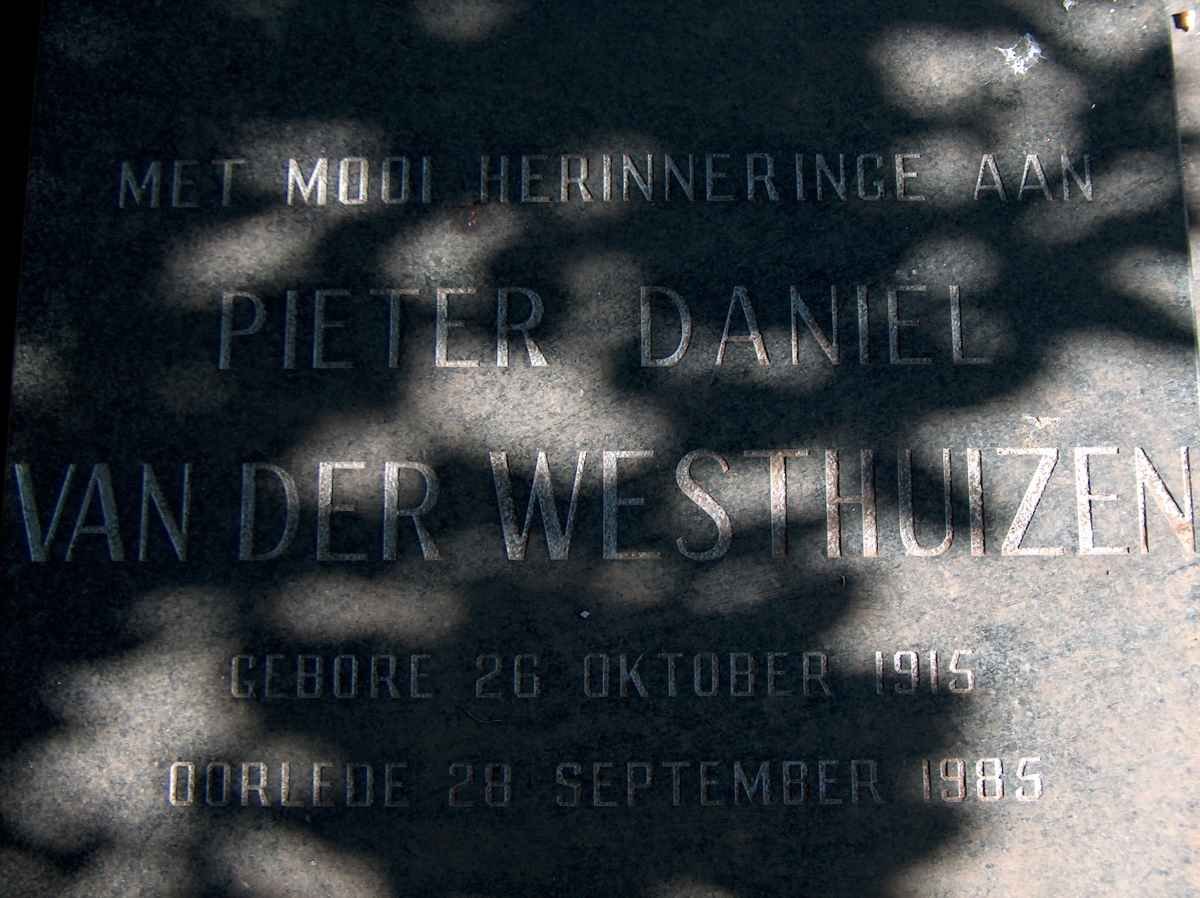 WESTHUIZEN Pieter Daniel, van der 1915-1985
