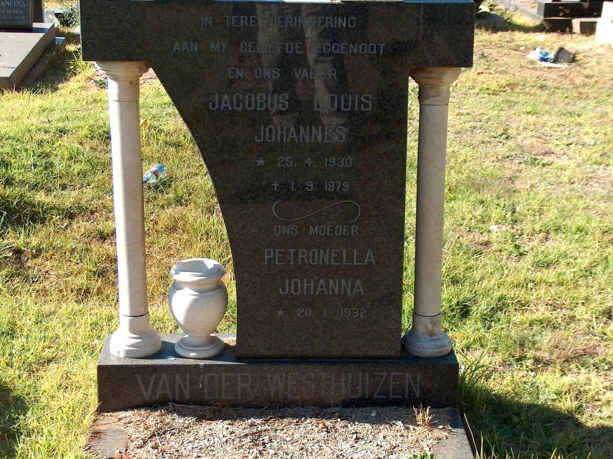 WESTHUIZEN Jacobus Louis Johannes, van der 1930-1979 &amp; Petronella Johanna 1932-