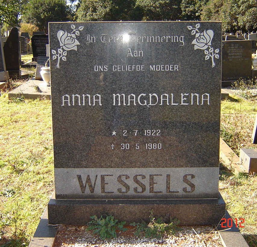WESSELS Anna Magdalena 1922-1980