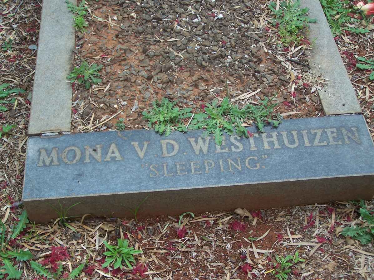 WESTHUIZEN Mona, v.d