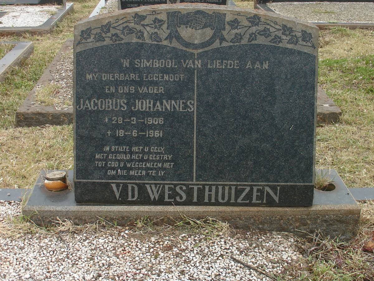 WESTHUIZEN Jacobus Johannes, v.d. 1906-1961