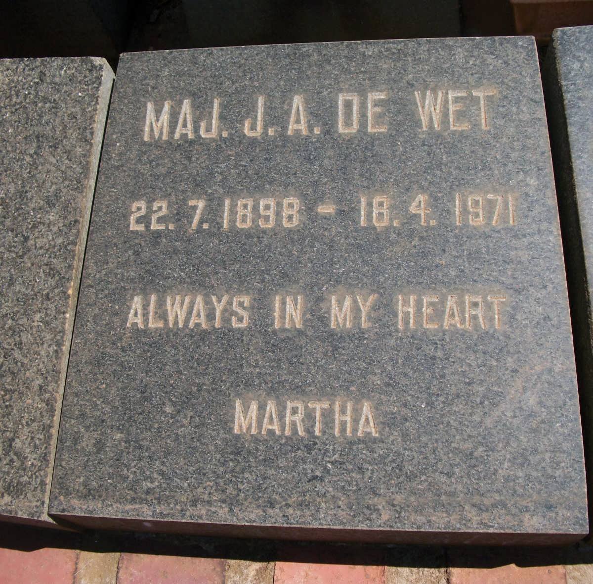 WET J.A., de 1898-1971