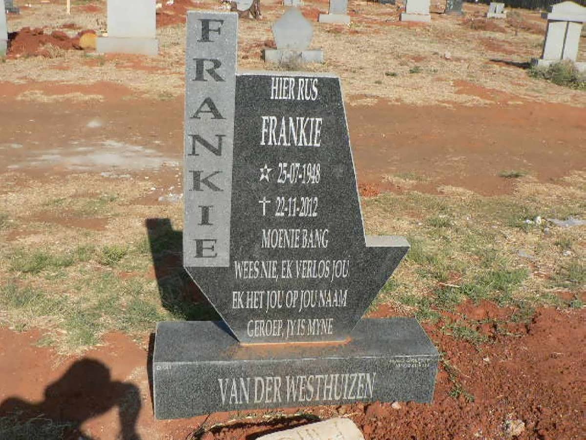 WESTHUIZEN Frankie, van der 1948-2012