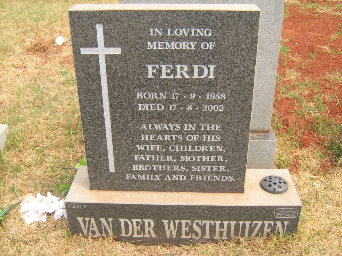 WESTHUIZEN Ferdi, van der 1958-2002