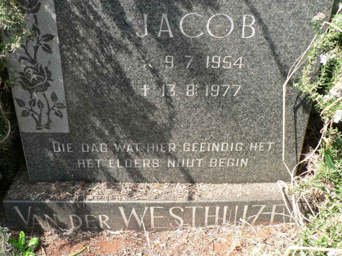 WESTHUIZEN Jacob, van der 1954-1977