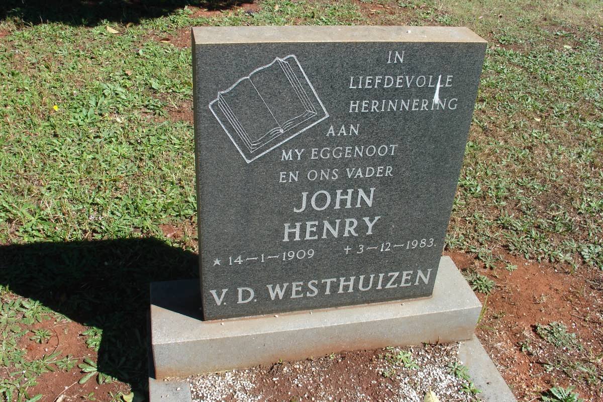 WESTHUIZEN John Henry, v.d. 1909-1983