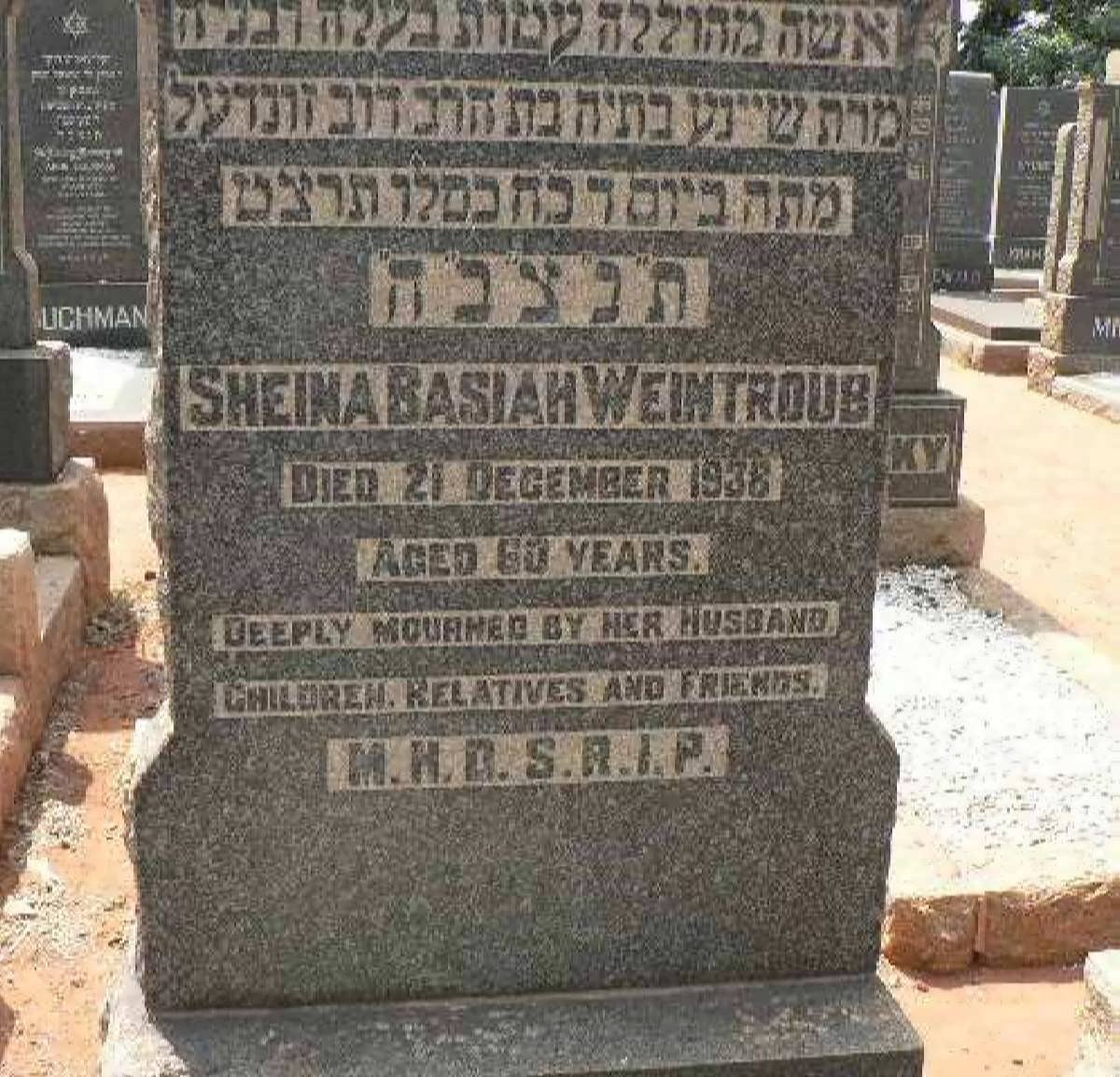 WEINTROUB Sheina Basiah -1938