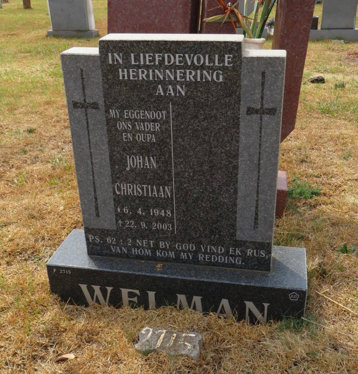 WELMAN Johan Christiaan 1948-2003