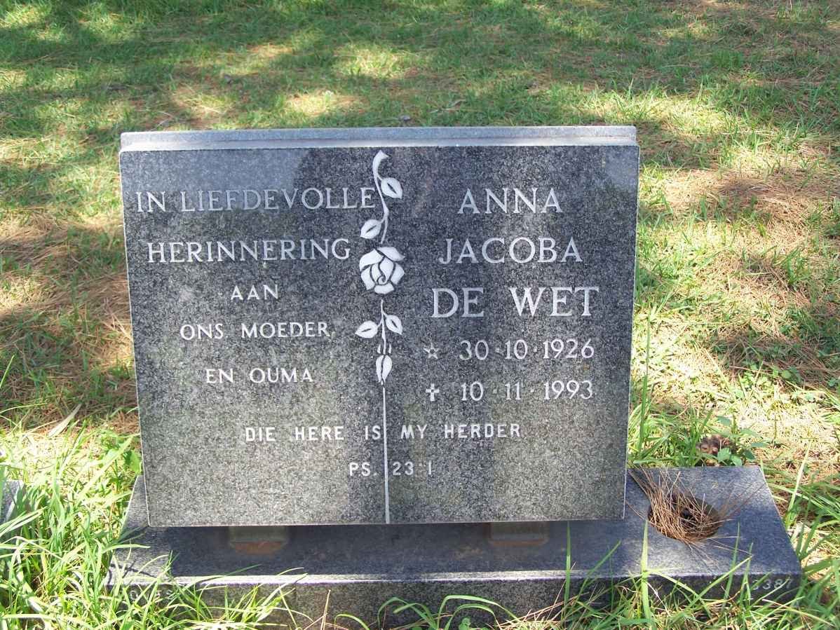 WET Anna Jacoba, de 1926-1993
