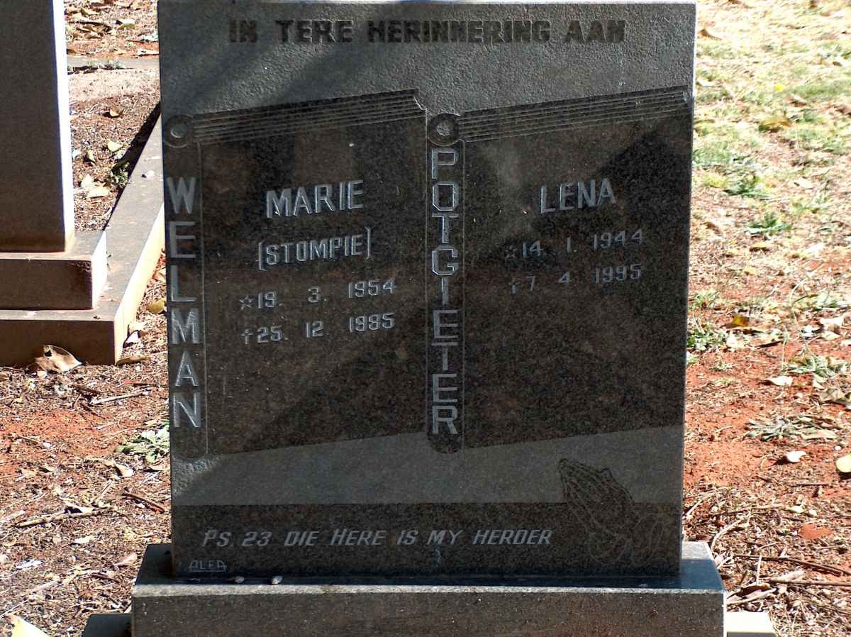 WELMAN Marie 1954-1985 :: POTGIETER Lena 1944-1995