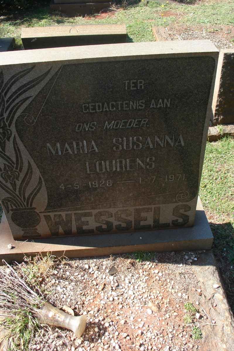 WESSELS Maria Susanna Lourens 1928-1971