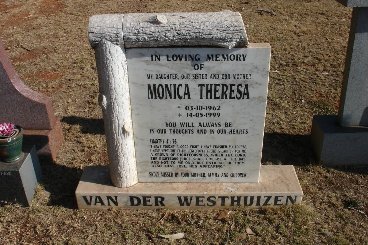 WESTHUIZEN Monica Theresa, van der 1962-1999