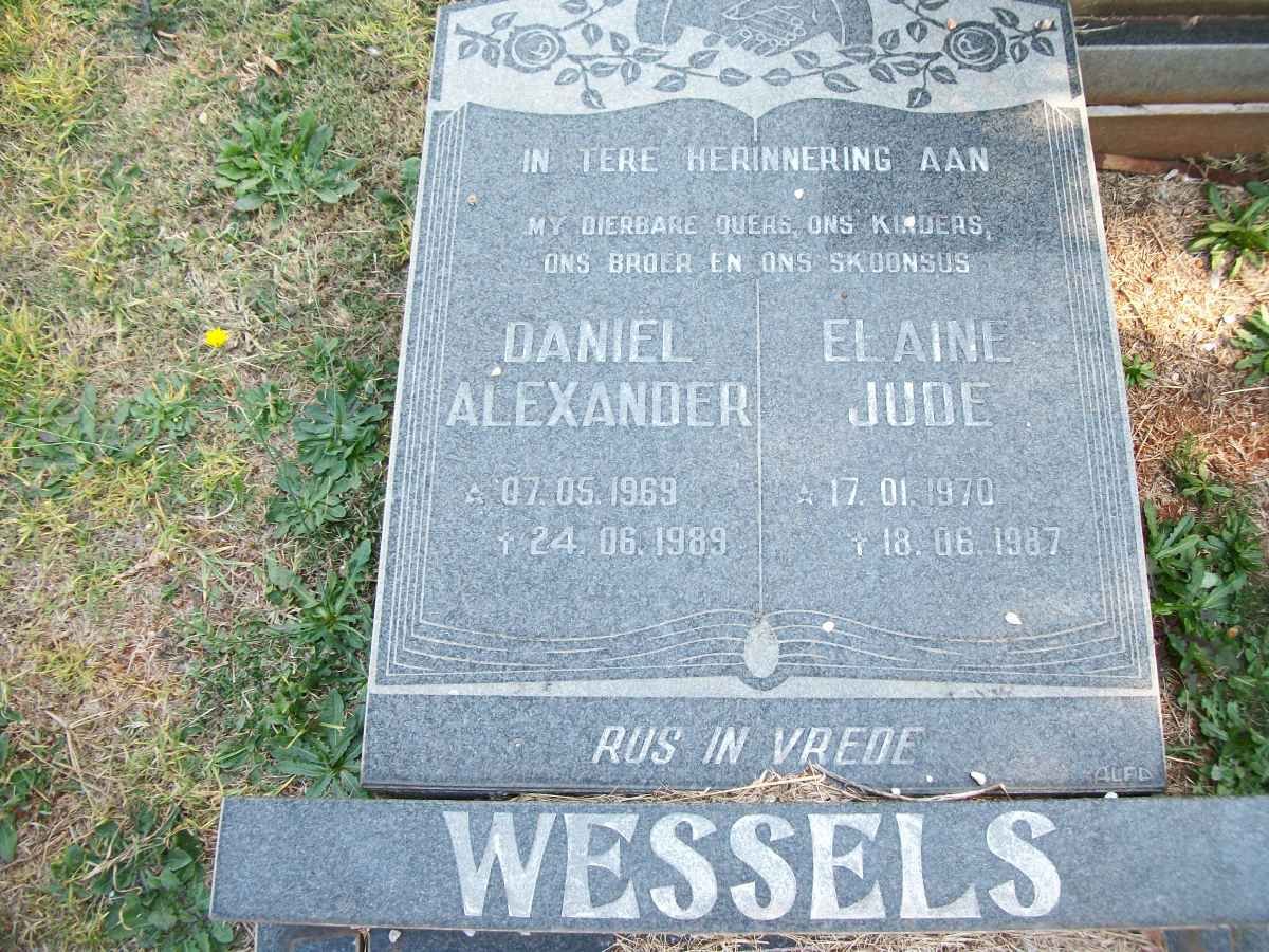 WESSELS Daniël Alexander 1969-1989 &amp; Elaine Jude 1970-1987
