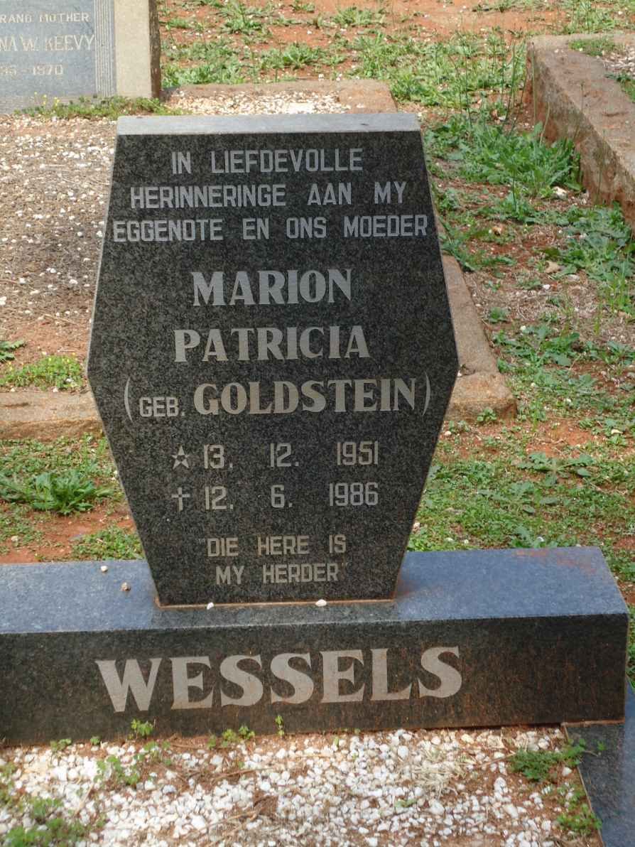 WESSELS Marion Patricia nee GOLDSTEIN 1951-1986