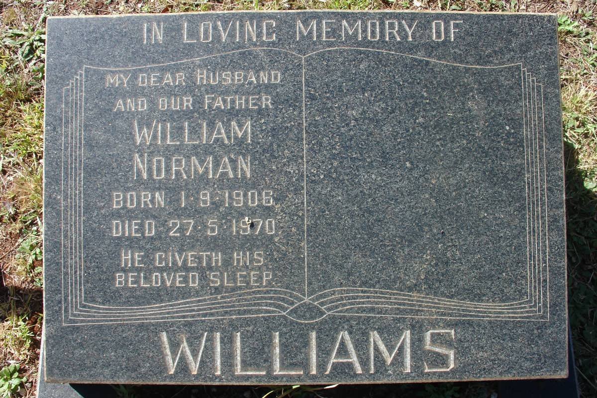 WILLIAMS William Norman 1906-1970