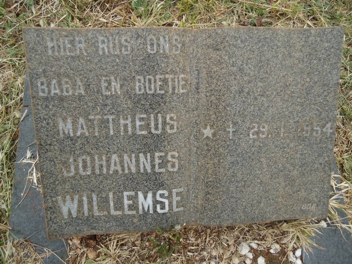 WILLEMSE Mattheus Johannes 1954-1954