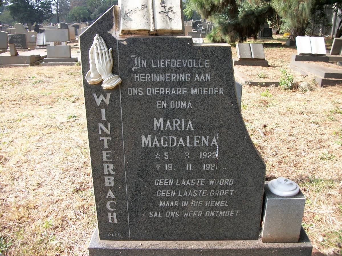 WINTERBACH Maria Magdalena 1922-1981