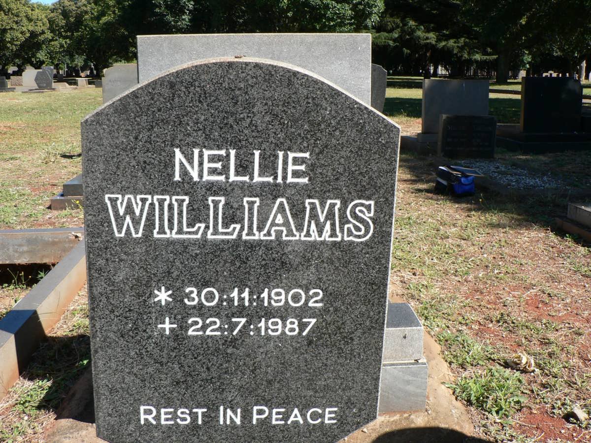 WILLIAMS Nellie 1902-1987
