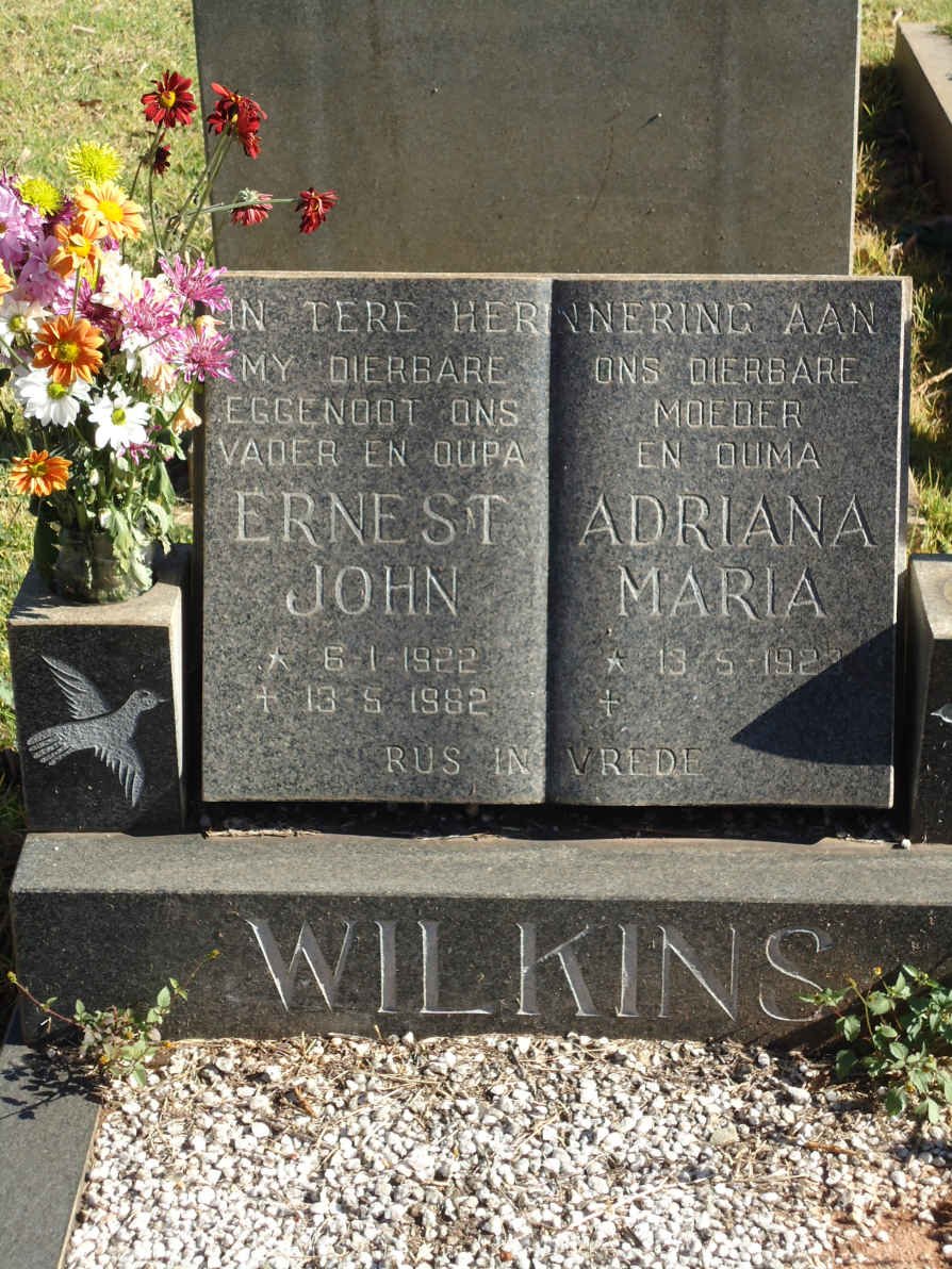WILKINS Ernest John 1922-1982 &amp; Adriana Maria 1923-