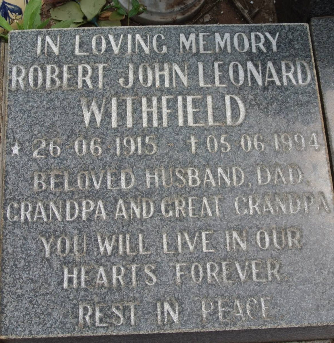 WITHFIELD Robert John Leonard 1915-1994