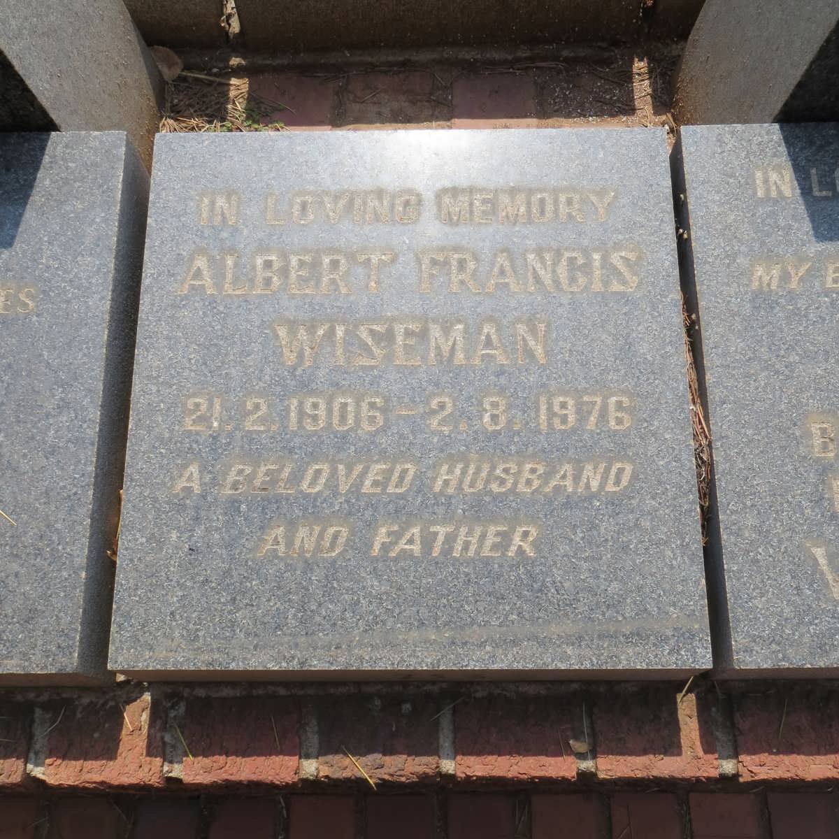 WISEMAN Albert Francis 1906-1976