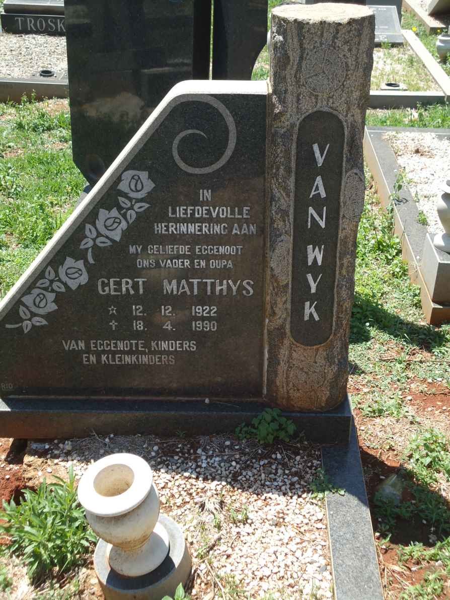 WYK Gert, van 1922-1990