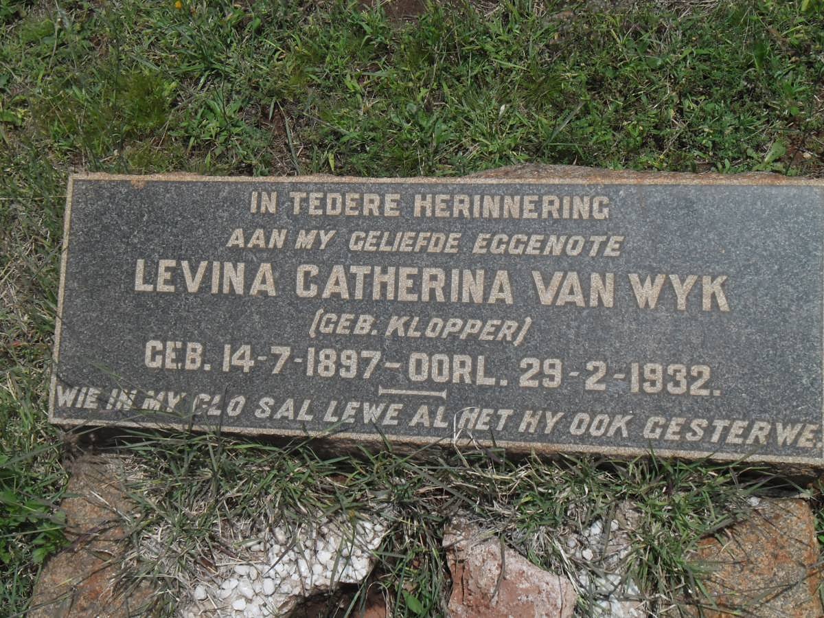 WYK Levina Catherina, van nee KLOPPER 1897-1932