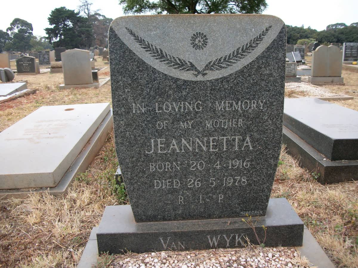 WYK Jeanetta, van 1916-1978