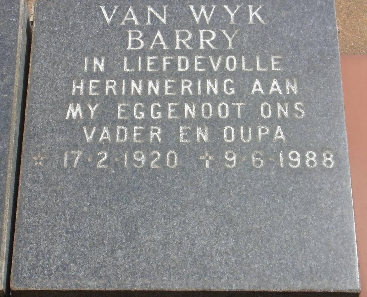 WYK Barry, van 1920-1988