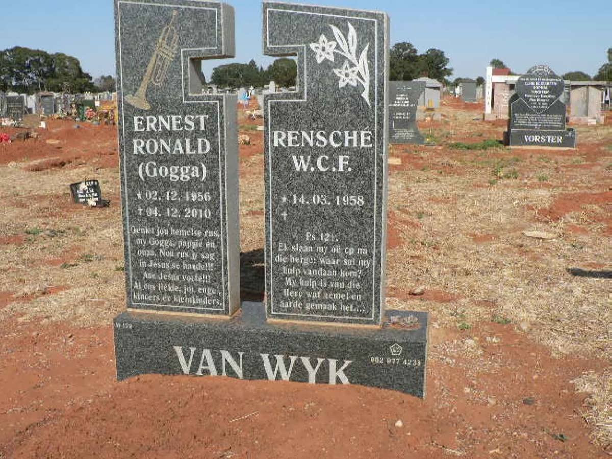 WYK Ernest Ronald, van 1956-2010 &amp; Rensche W.C.F. 1958-