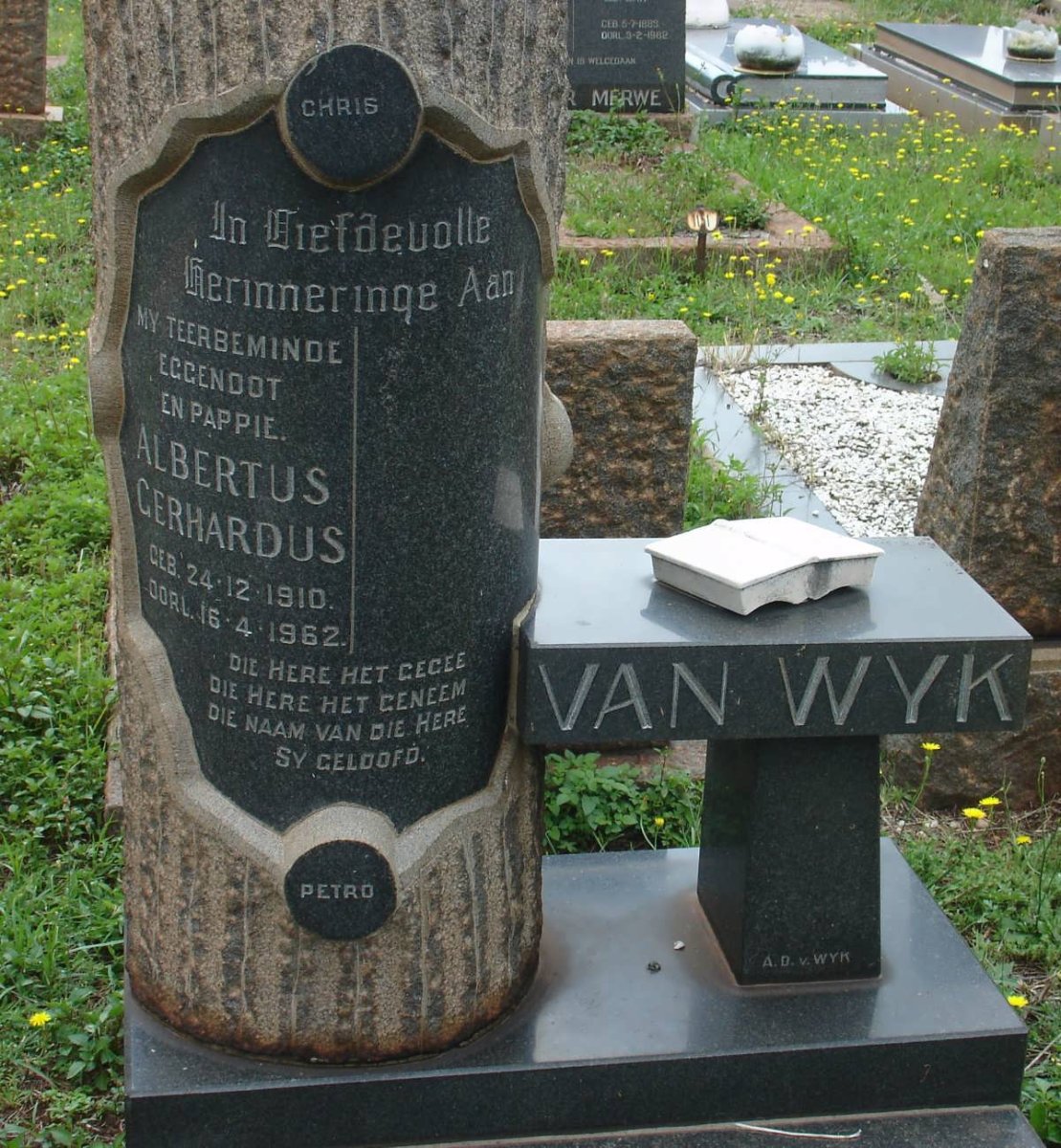 WYK Albertus Gerhardus, van 1910-1962