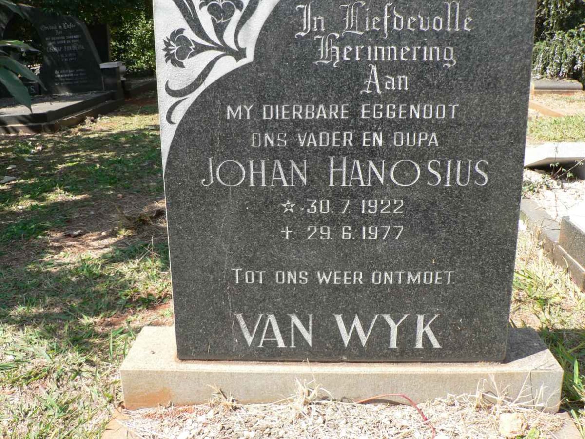 WYK Johan Hanosius, van 1922-1977