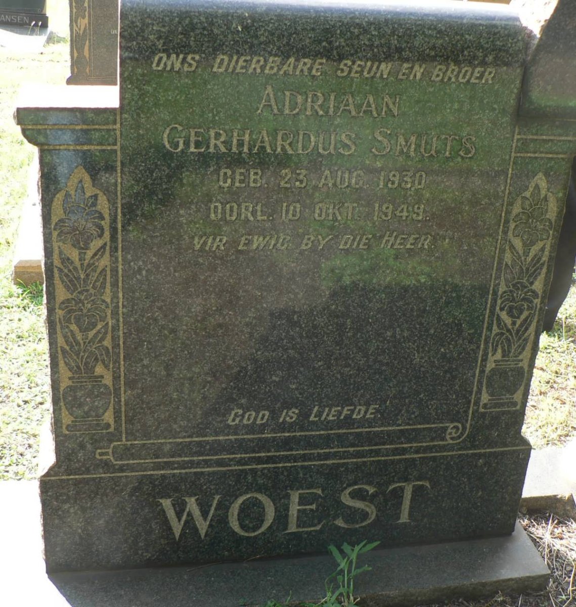 WOEST Adriaan Gerhardus 1930-1949