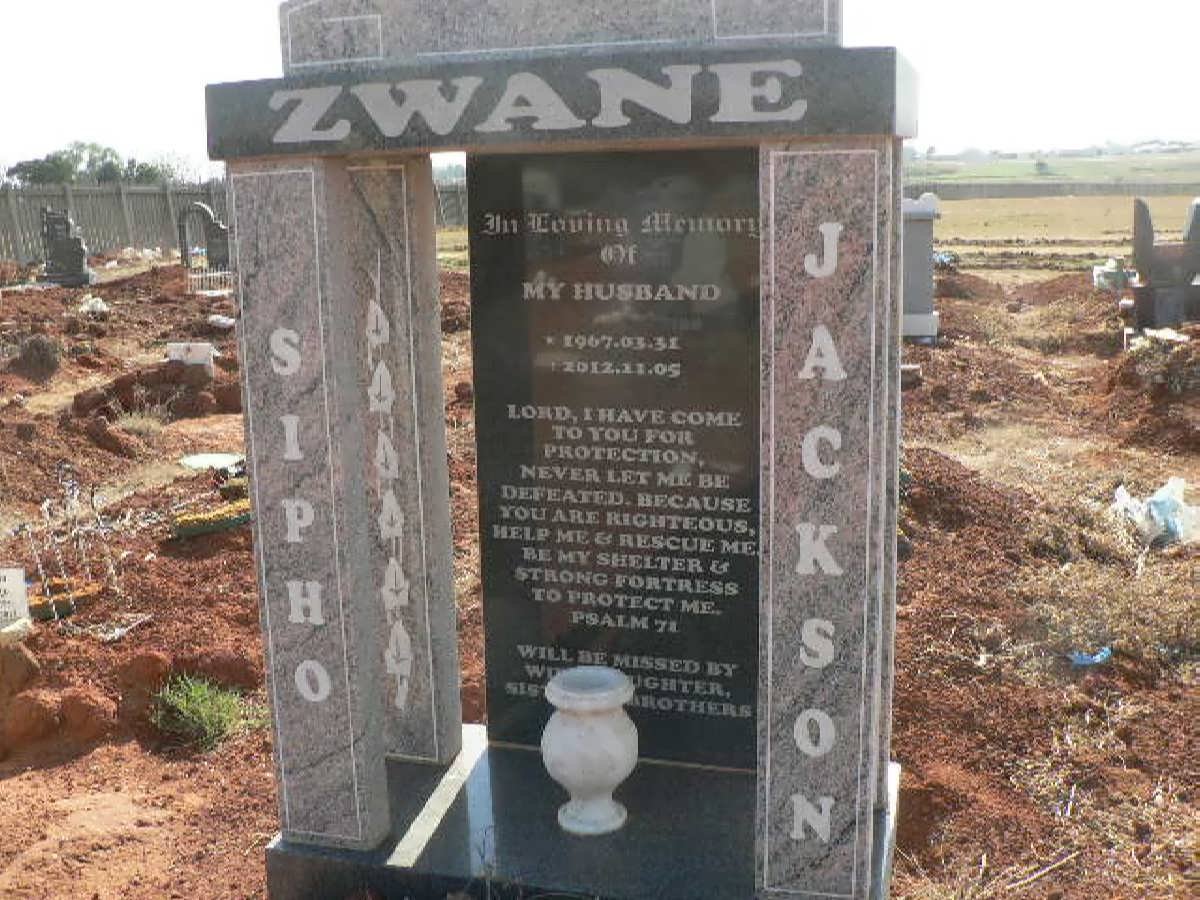 ZWANE Sipho Jackson 1967-2012